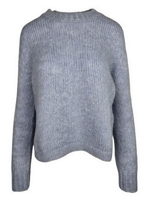 maglia donna in alpaca azzurro A rovescio | 1800/9417